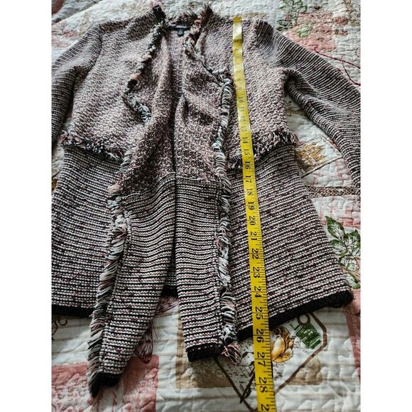 White House Black Market Fringe Knit Cardigan‎ Long Sleeve Cotton Blend Size S - Picture 7 of 10
